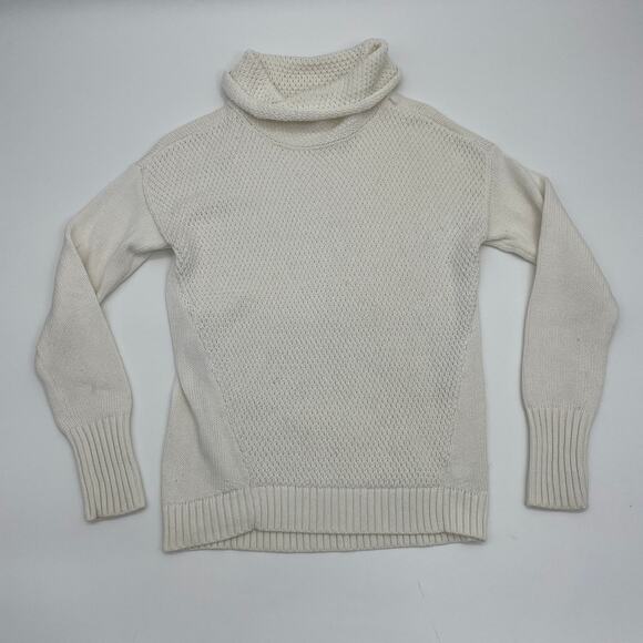 ATHLETA Knit Turtleneck Sweater Top Size XS Off White Casual Cozy Warm Layer - Picture 1 of 7